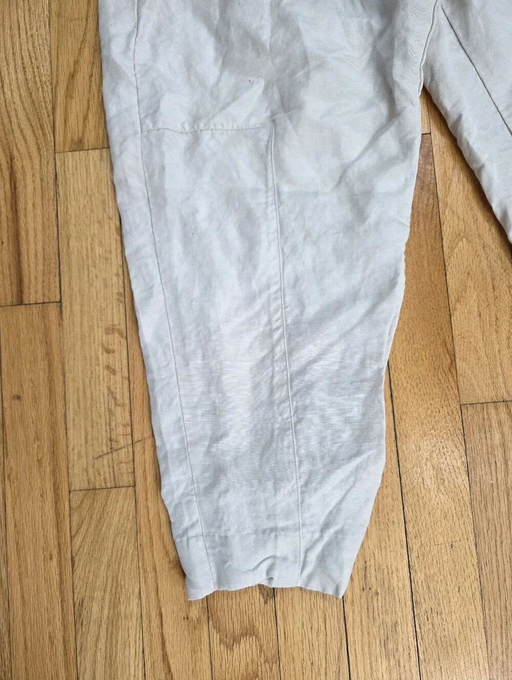 Banana Republic High Rise Linen Tencel Cropped Taper Belted Barrel Pants 2P
